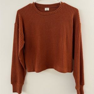 Aritiza Wilfred Brick Brown Cropped Shirt